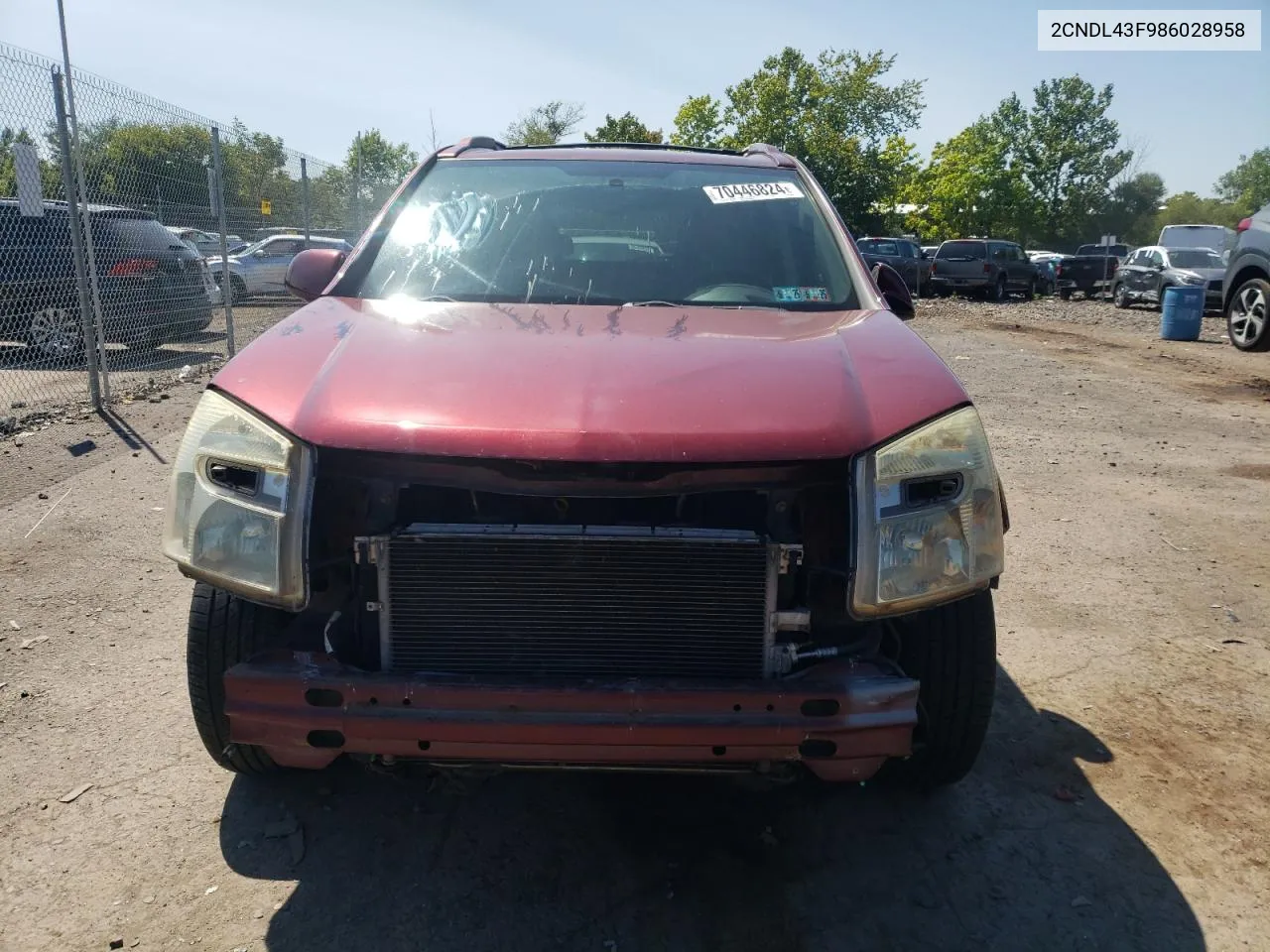 2008 Chevrolet Equinox Lt VIN: 2CNDL43F986028958 Lot: 70446824