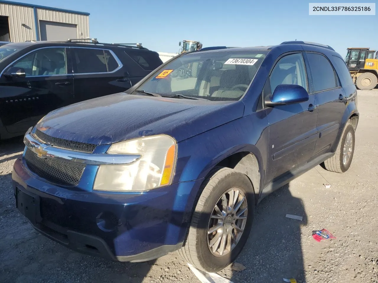 2008 Chevrolet Equinox Lt VIN: 2CNDL33F786325186 Lot: 73670304