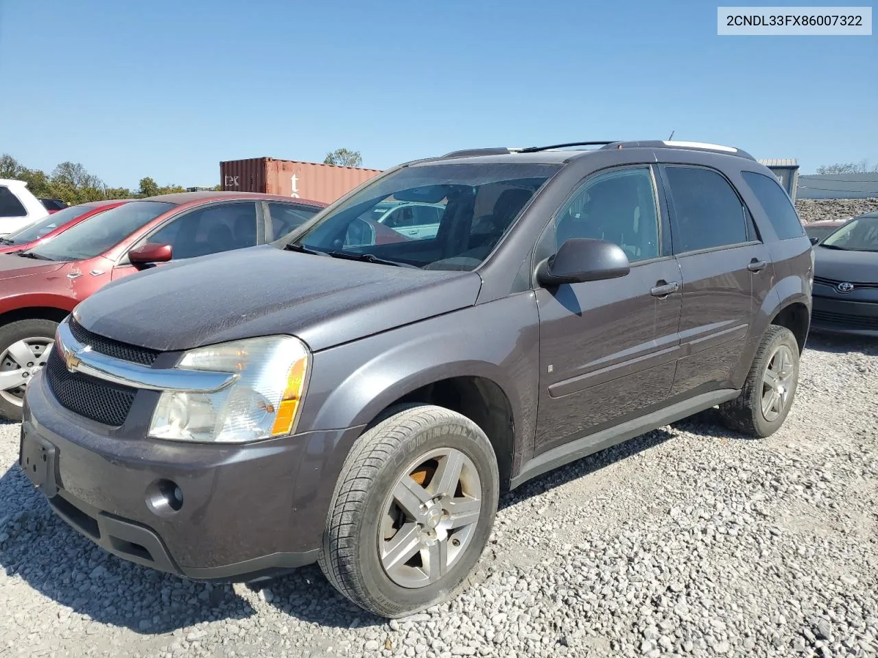 2008 Chevrolet Equinox Lt VIN: 2CNDL33FX86007322 Lot: 75774044