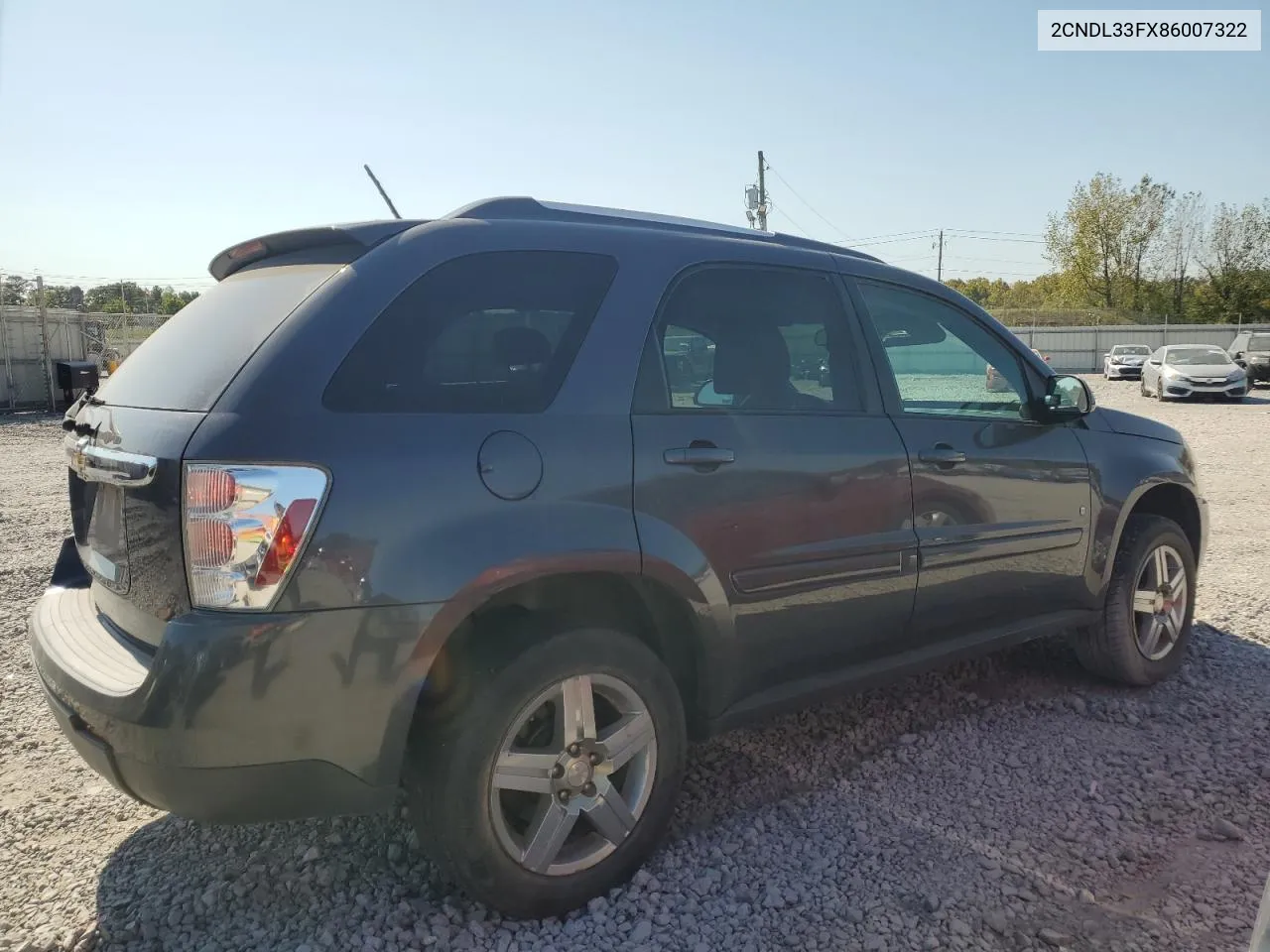 2008 Chevrolet Equinox Lt VIN: 2CNDL33FX86007322 Lot: 75774044