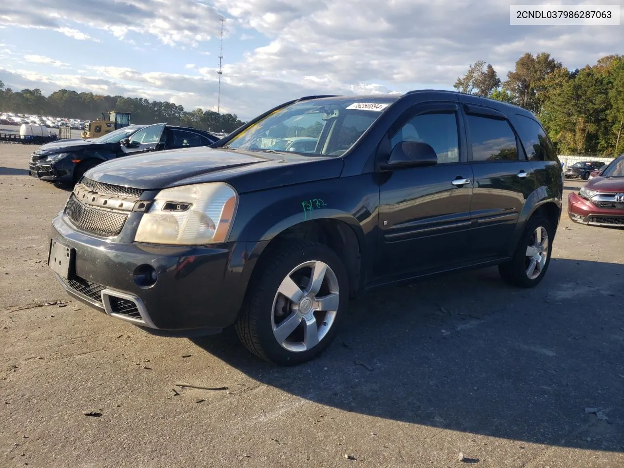 2008 Chevrolet Equinox Sport VIN: 2CNDL037986287063 Lot: 76268894