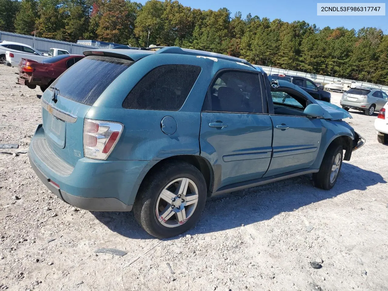 2008 Chevrolet Equinox Lt VIN: 2CNDL53F986317747 Lot: 77372004