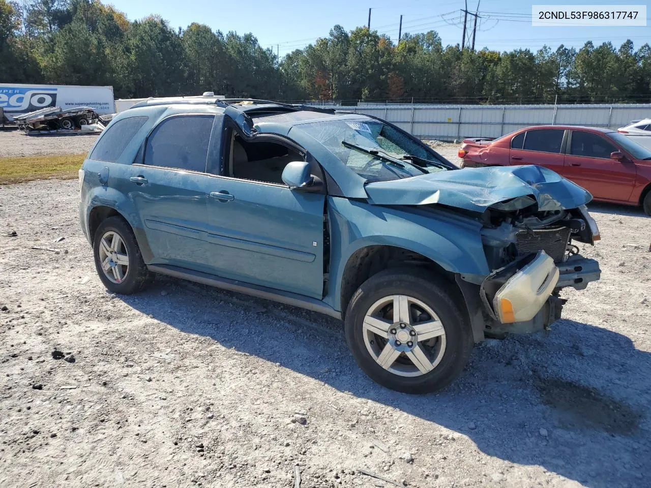 2008 Chevrolet Equinox Lt VIN: 2CNDL53F986317747 Lot: 77372004