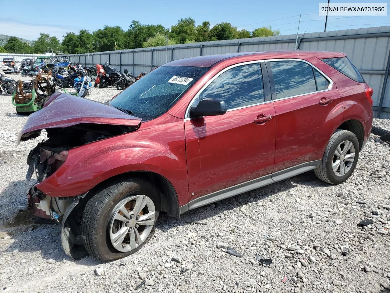 2CNALBEWXA6205950 2010 Chevrolet Equinox Ls