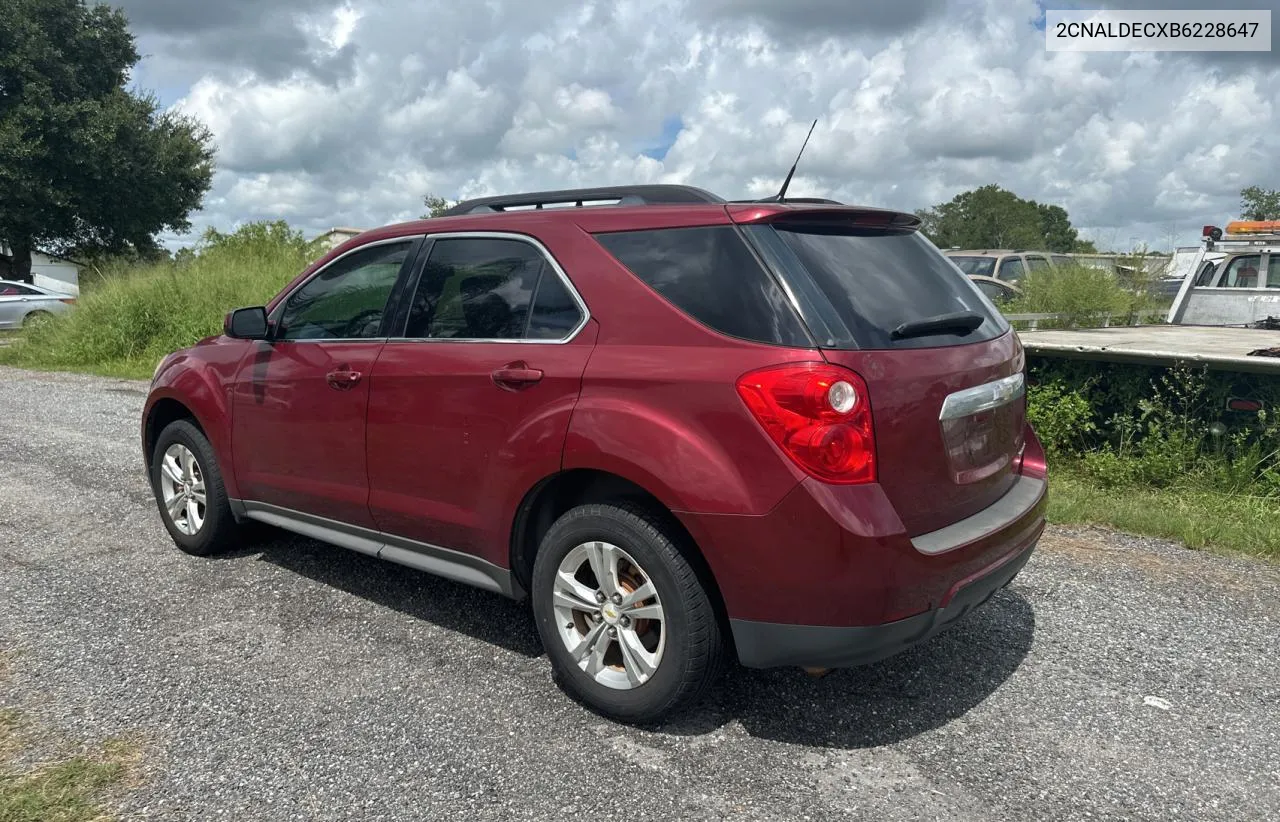 2011 Chevrolet Equinox Lt VIN: 2CNALDECXB6228647 Lot: 70516334