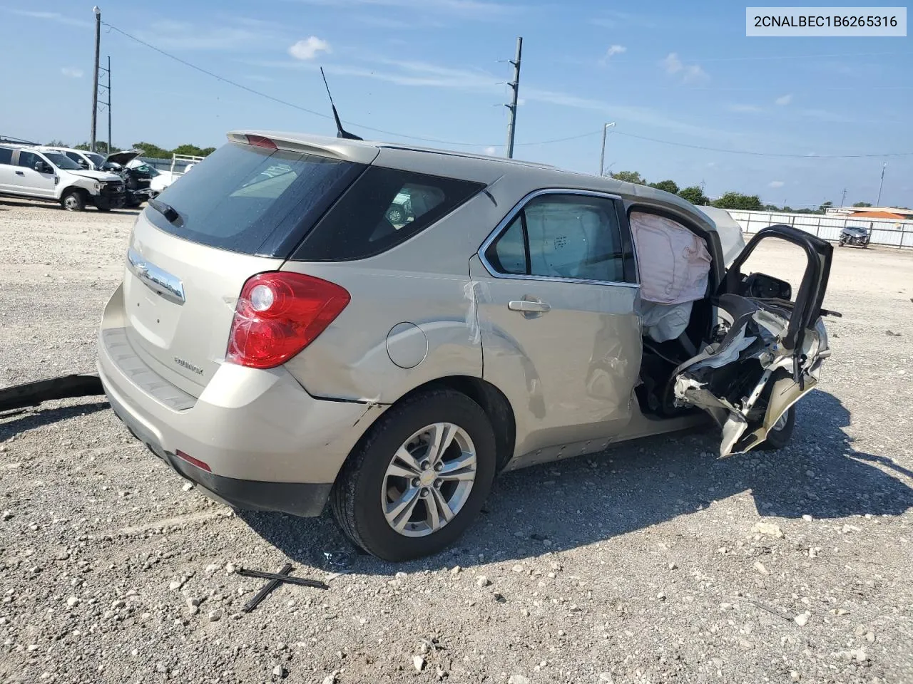 2011 Chevrolet Equinox Ls VIN: 2CNALBEC1B6265316 Lot: 72396234