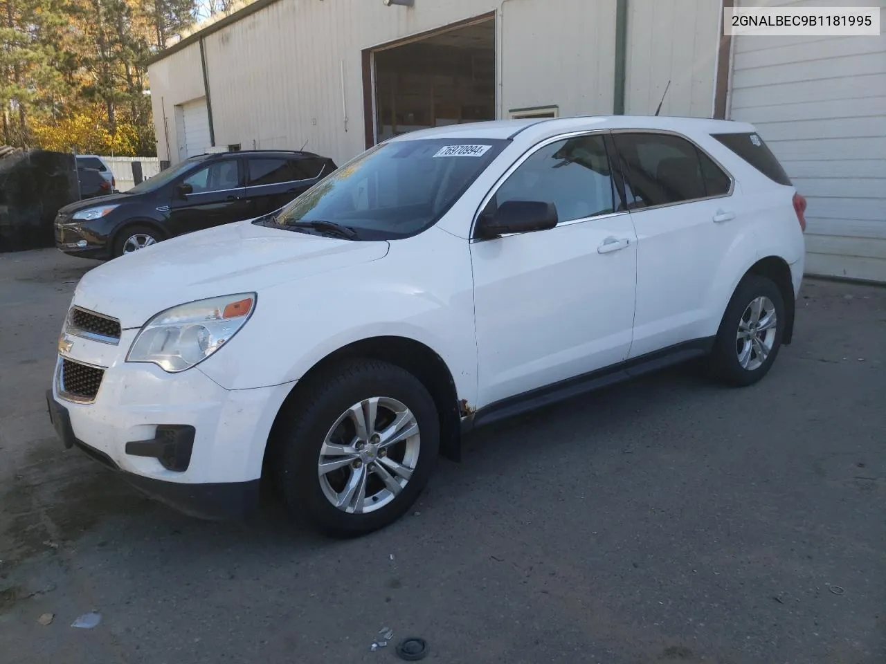 2011 Chevrolet Equinox Ls VIN: 2GNALBEC9B1181995 Lot: 76970994