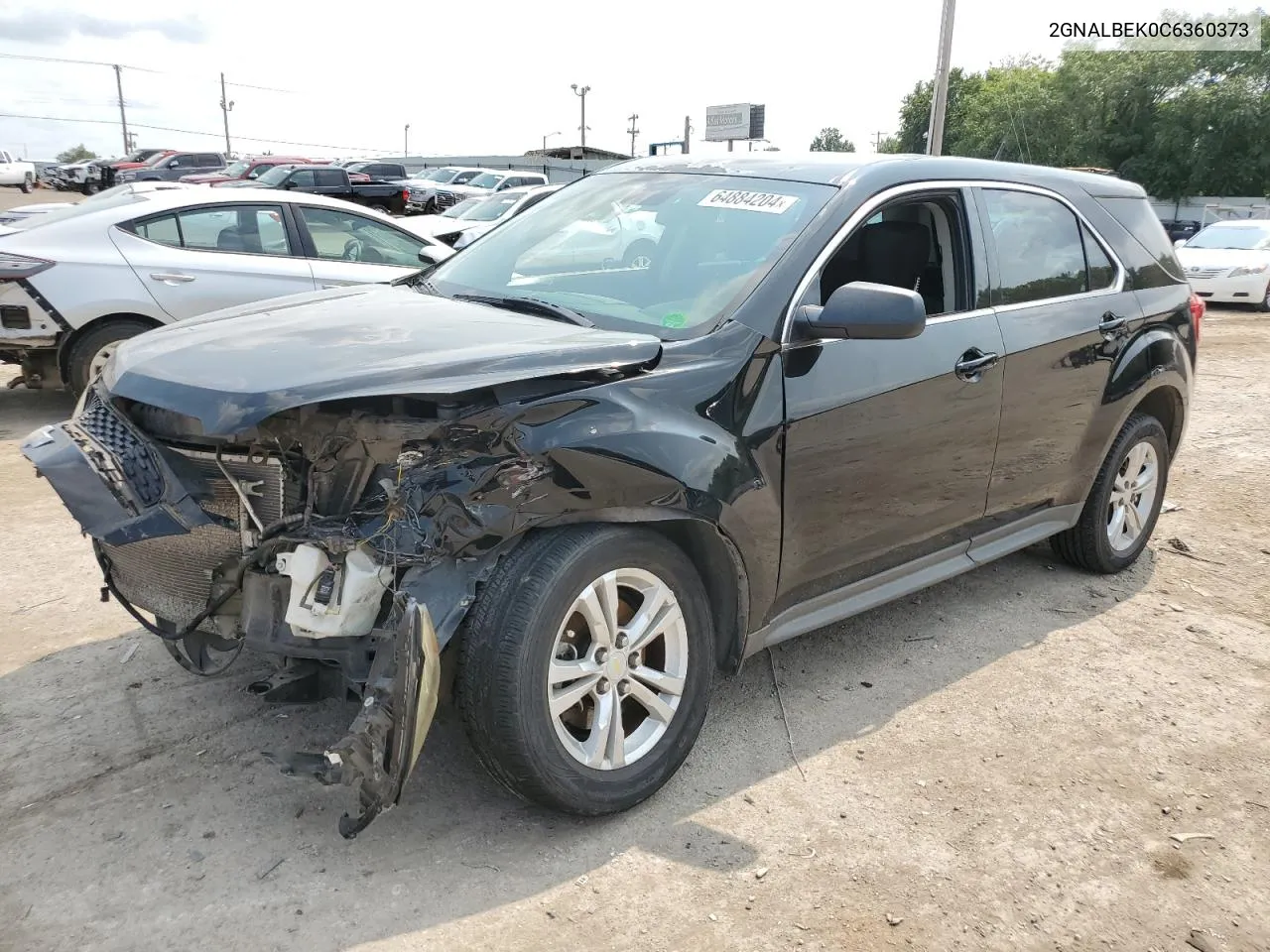 2012 Chevrolet Equinox Ls VIN: 2GNALBEK0C6360373 Lot: 64884204