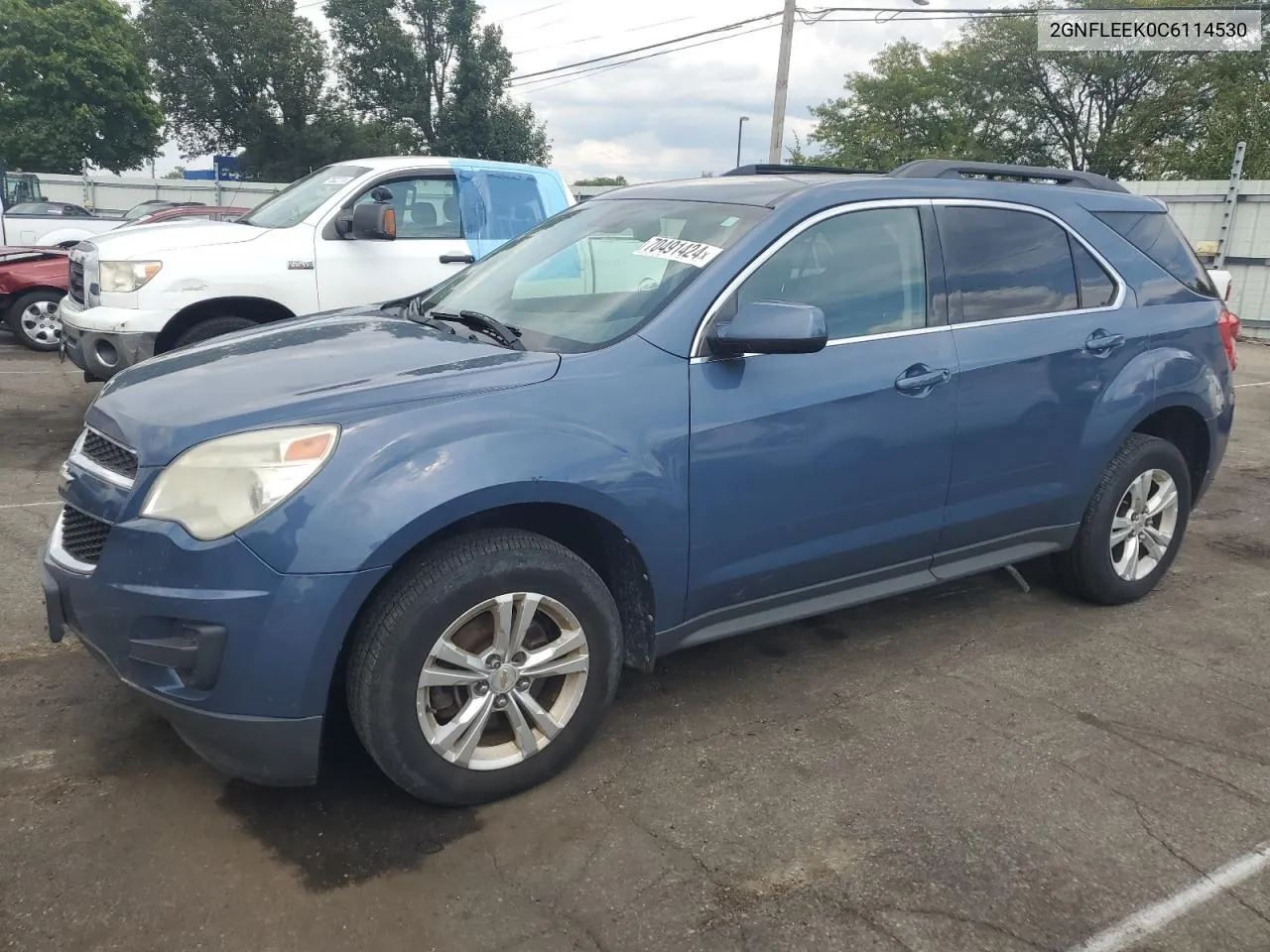 2012 Chevrolet Equinox Lt VIN: 2GNFLEEK0C6114530 Lot: 70491424