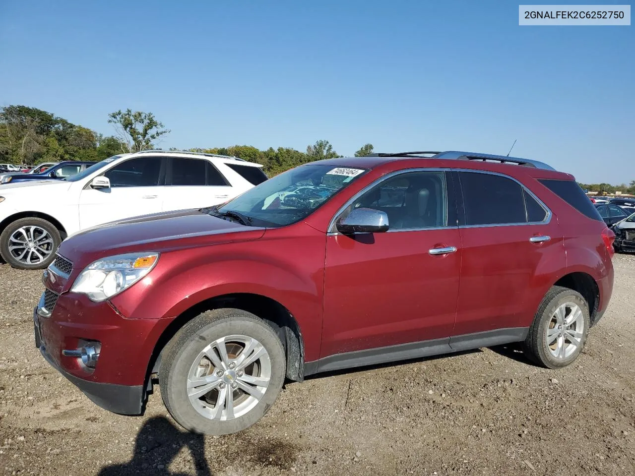 2012 Chevrolet Equinox Ltz VIN: 2GNALFEK2C6252750 Lot: 74662464