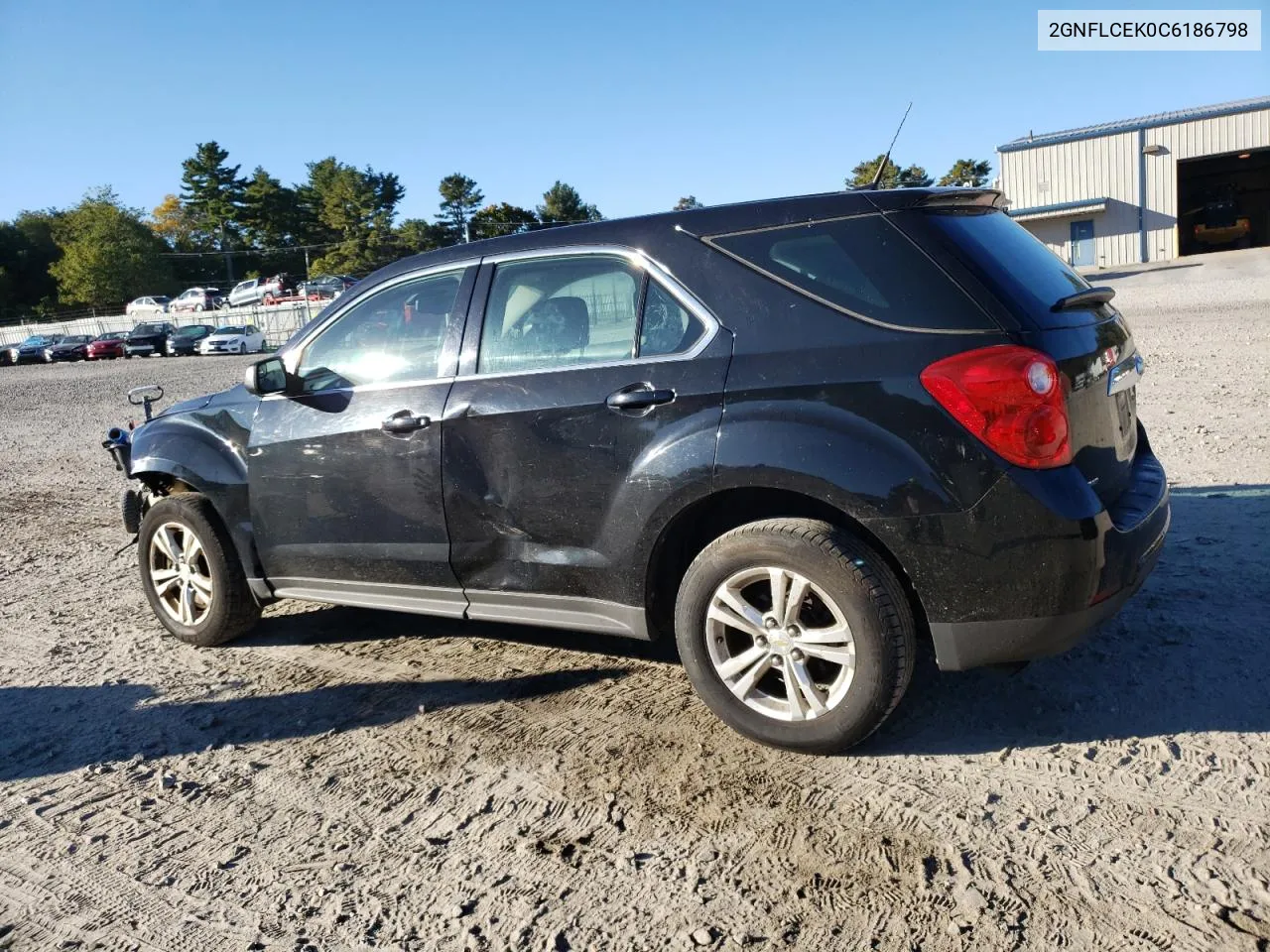 2012 Chevrolet Equinox Ls VIN: 2GNFLCEK0C6186798 Lot: 75348724