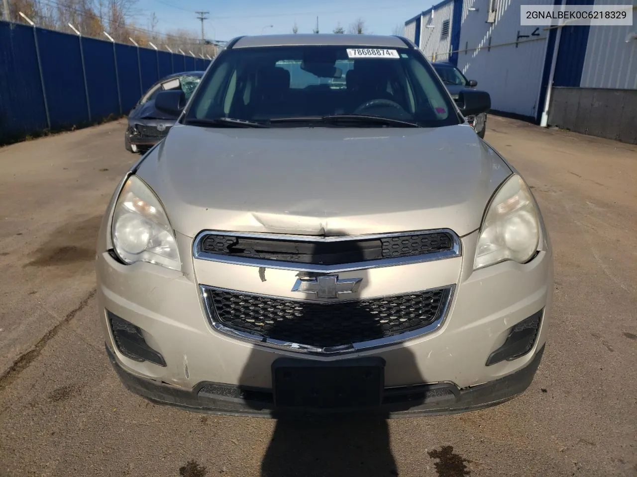 2012 Chevrolet Equinox Ls VIN: 2GNALBEK0C6218329 Lot: 78688874