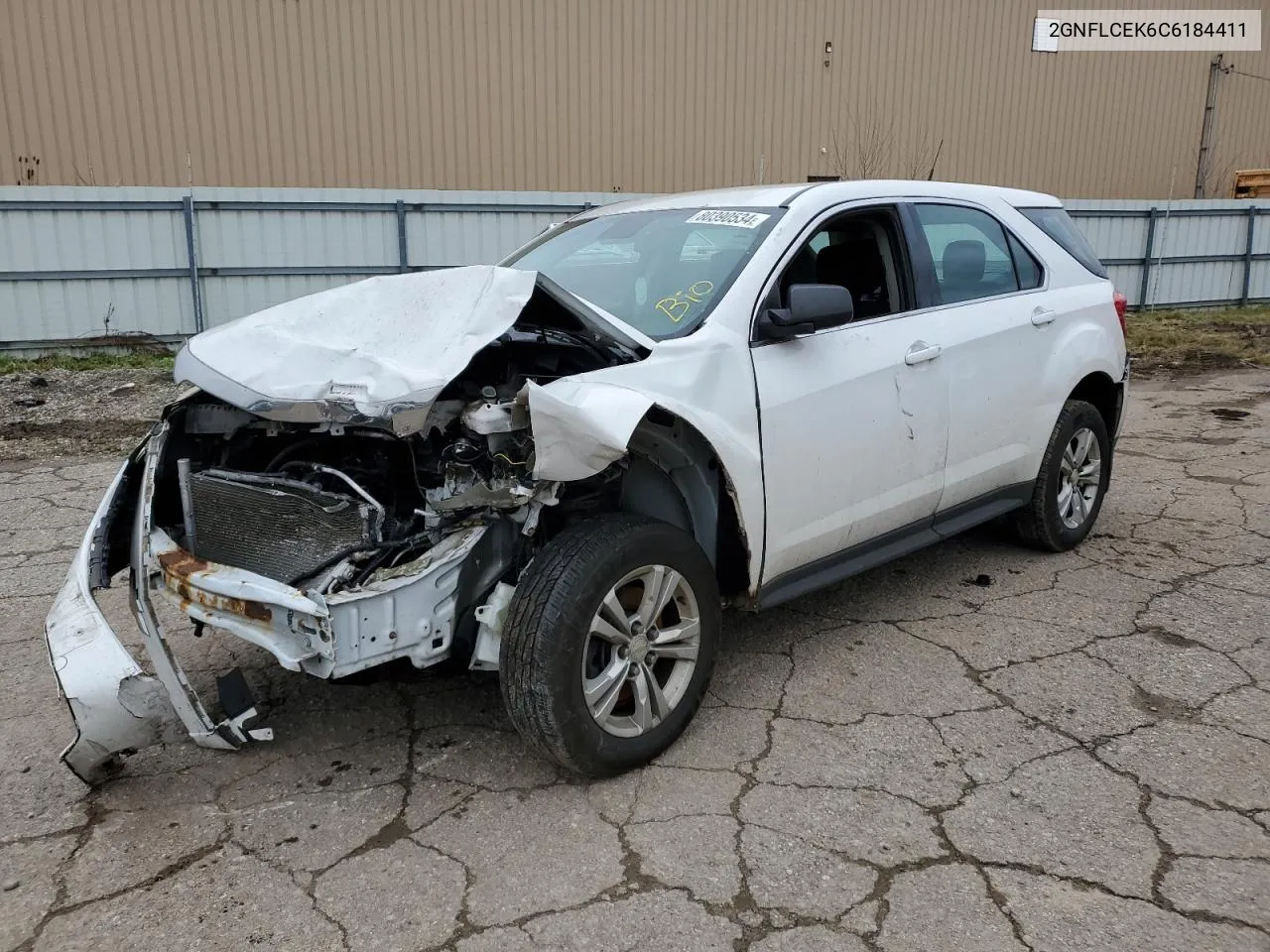 2012 Chevrolet Equinox Ls VIN: 2GNFLCEK6C6184411 Lot: 80390534