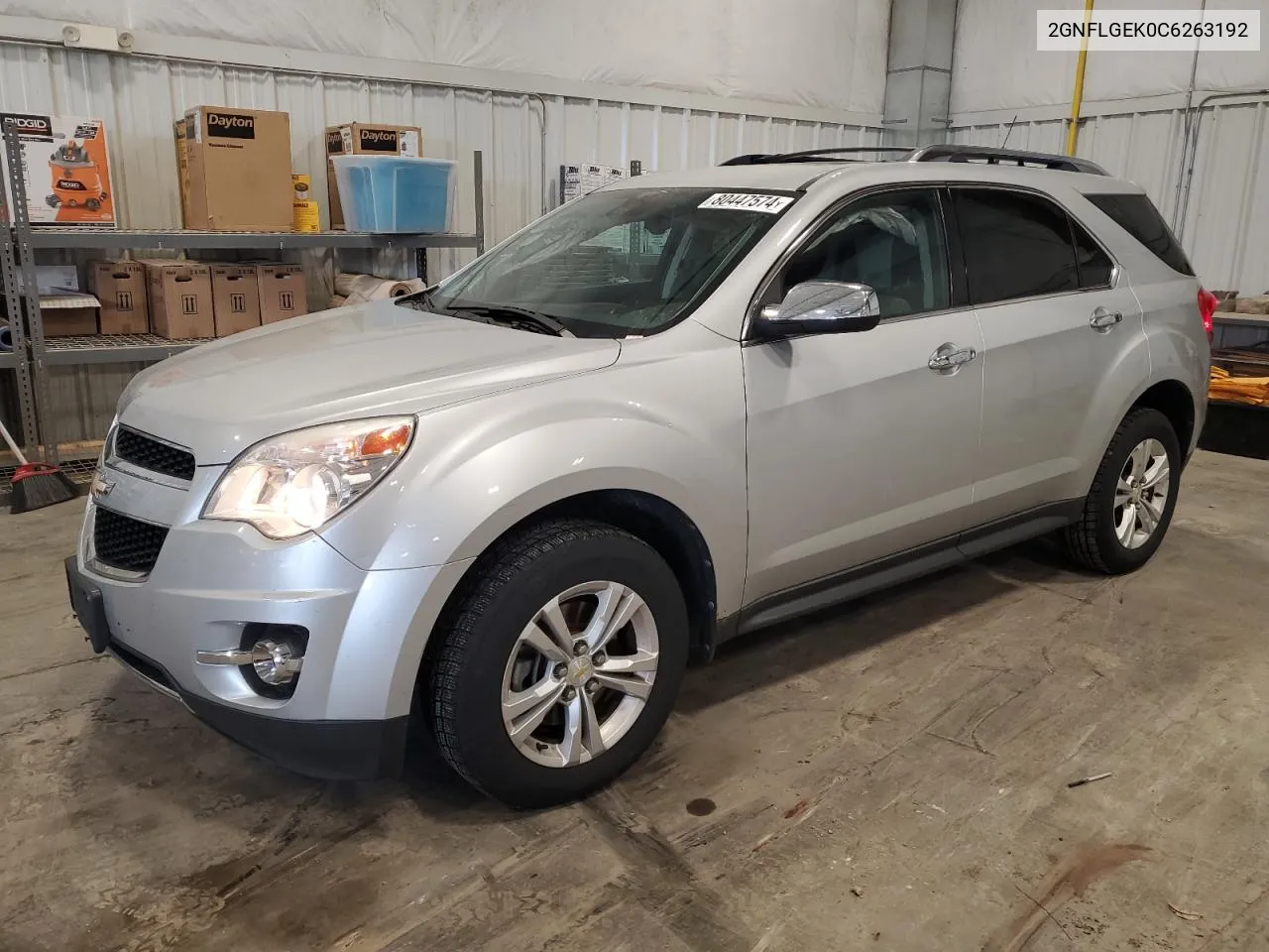 2012 Chevrolet Equinox Ltz VIN: 2GNFLGEK0C6263192 Lot: 80447574