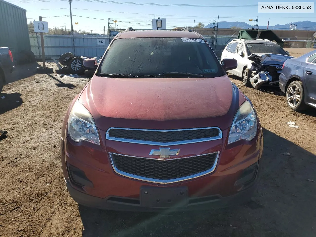 2012 Chevrolet Equinox Lt VIN: 2GNALDEKXC6380058 Lot: 80519704