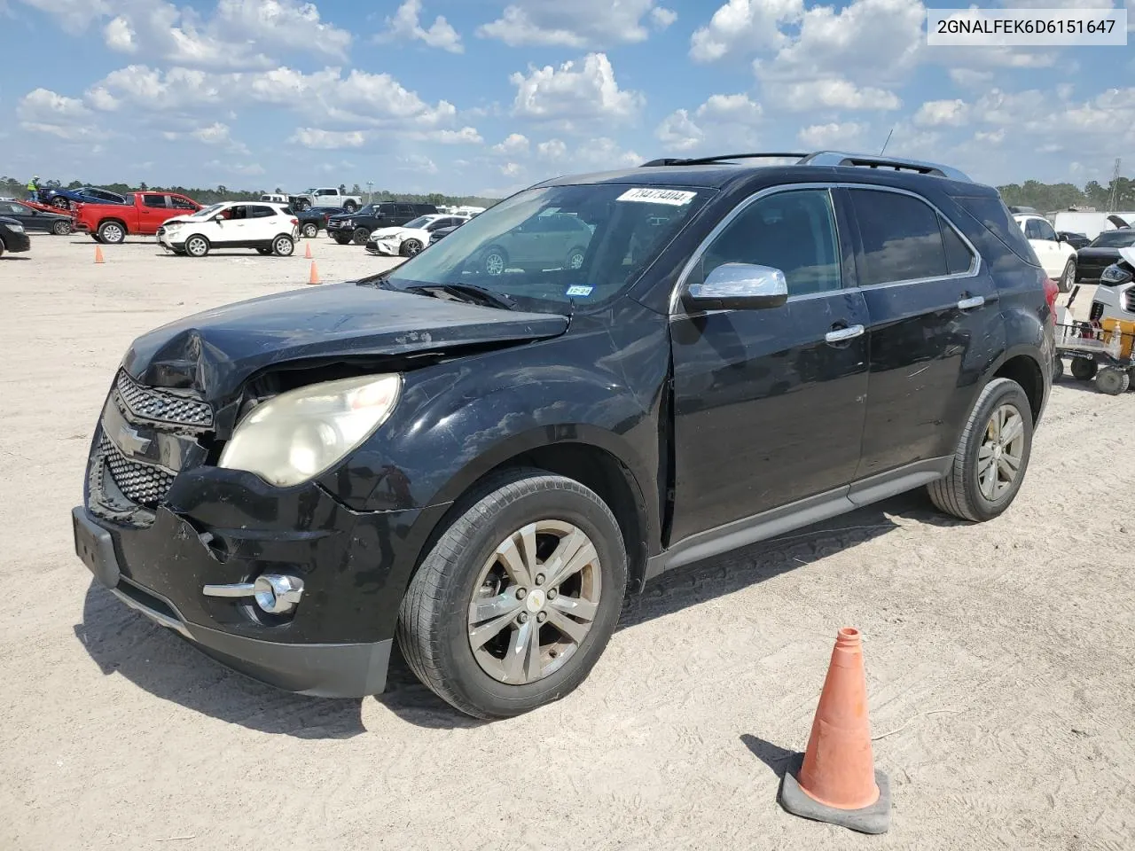 2GNALFEK6D6151647 2013 Chevrolet Equinox Ltz