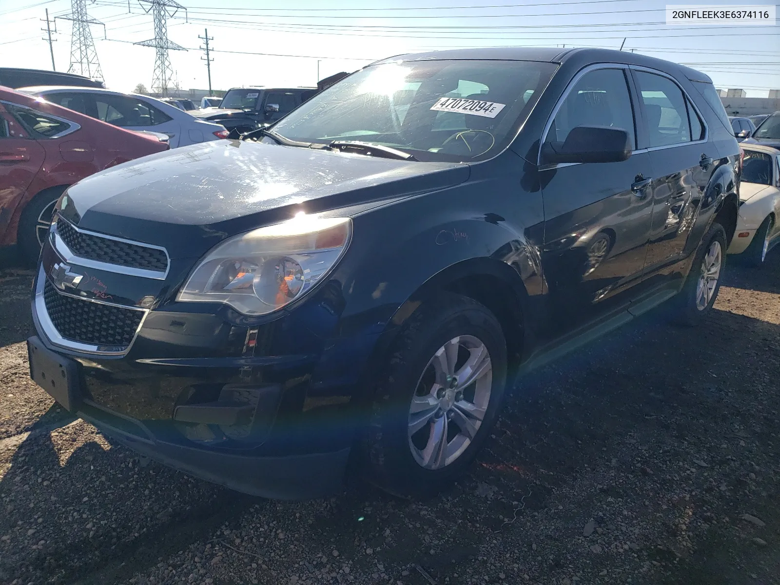 2014 Chevrolet Equinox Ls VIN: 2GNFLEEK3E6374116 Lot: 57387214