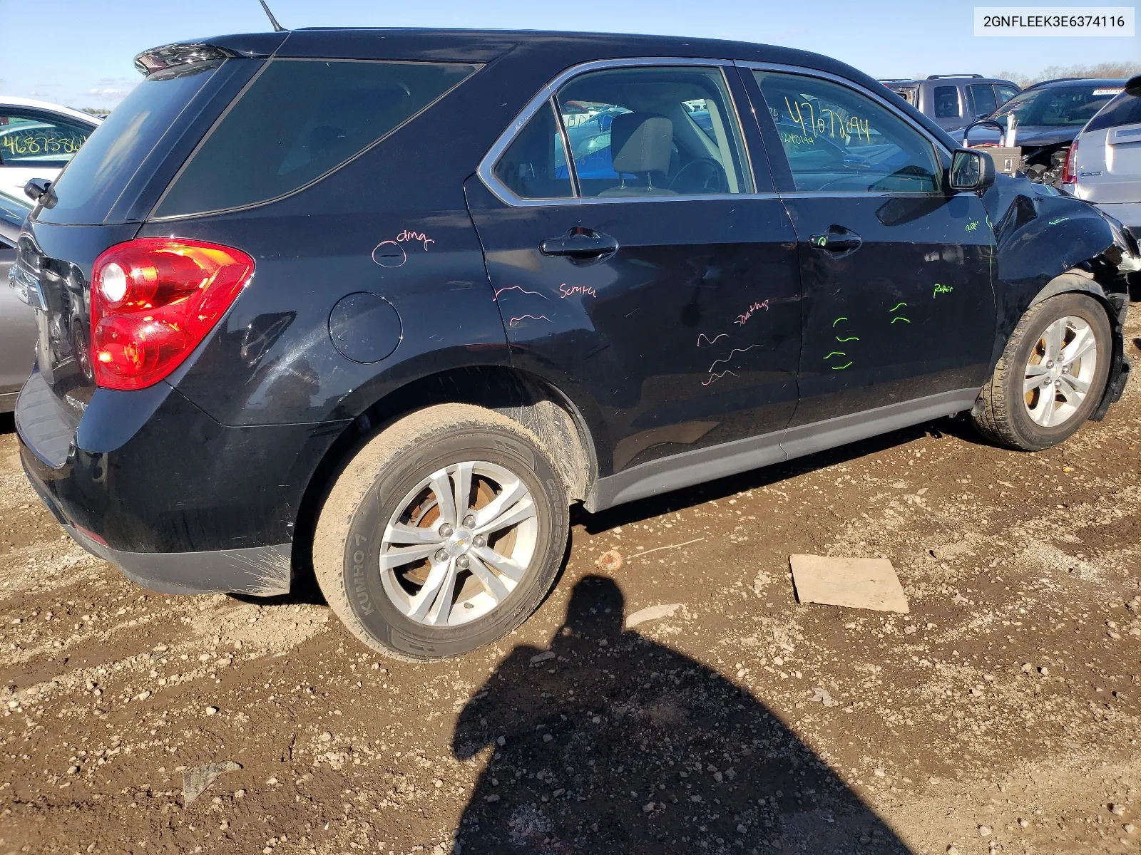 2014 Chevrolet Equinox Ls VIN: 2GNFLEEK3E6374116 Lot: 57387214