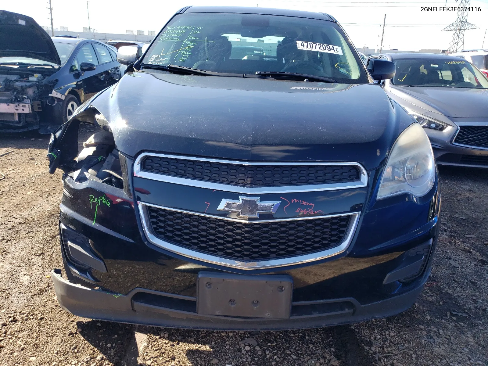 2014 Chevrolet Equinox Ls VIN: 2GNFLEEK3E6374116 Lot: 57387214