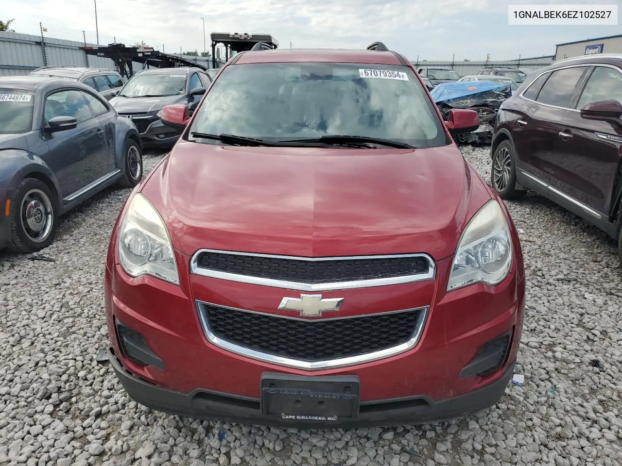 2014 Chevrolet Equinox Lt VIN: 1GNALBEK6EZ102527 Lot: 67079354