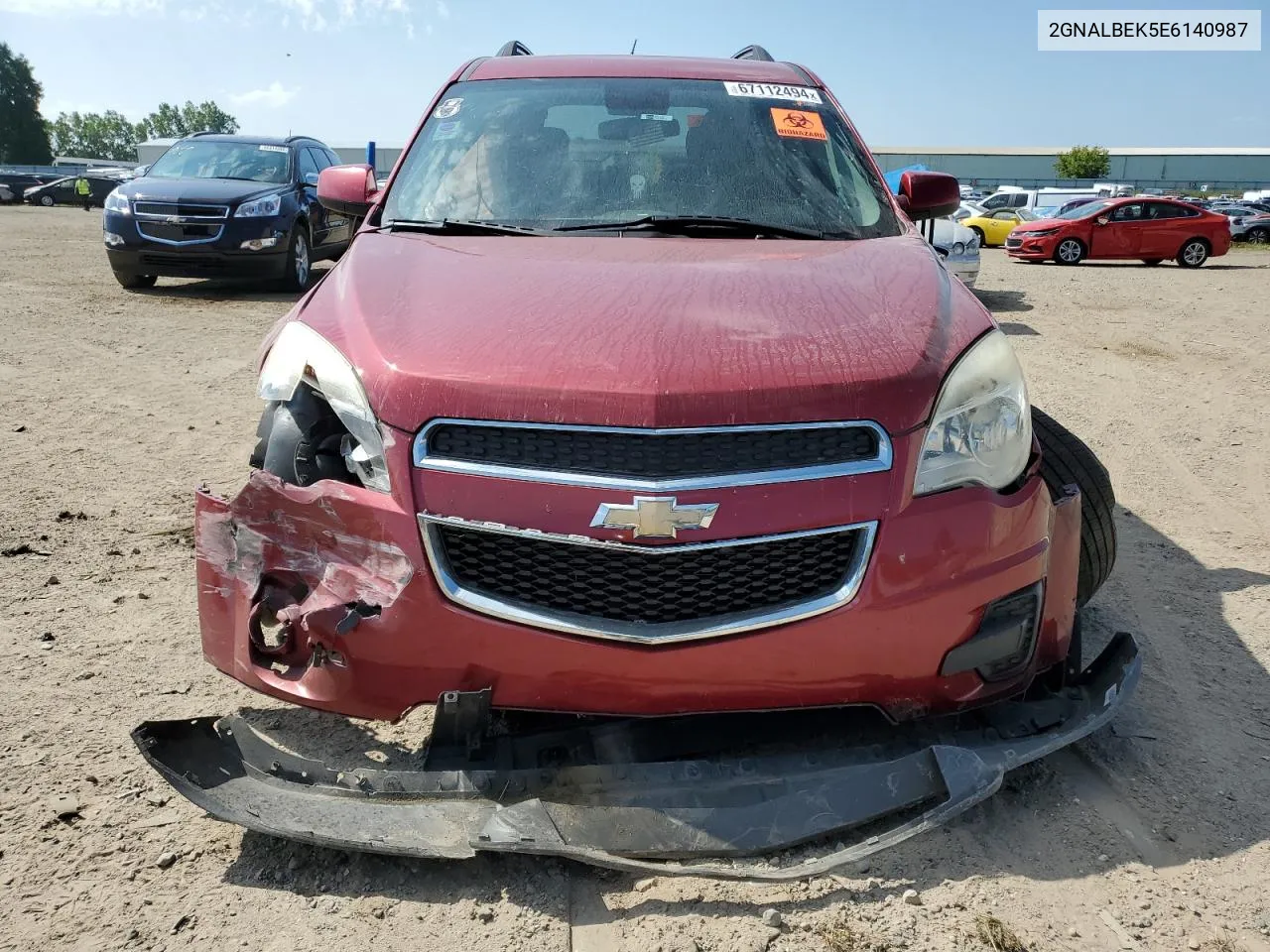 2014 Chevrolet Equinox Lt VIN: 2GNALBEK5E6140987 Lot: 67112494