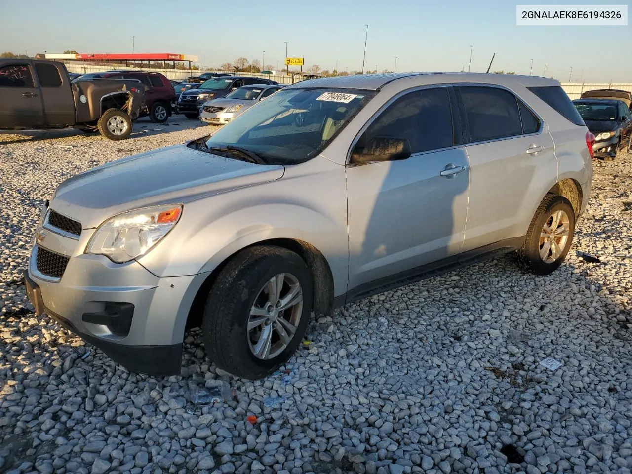 2014 Chevrolet Equinox Ls VIN: 2GNALAEK8E6194326 Lot: 77046064