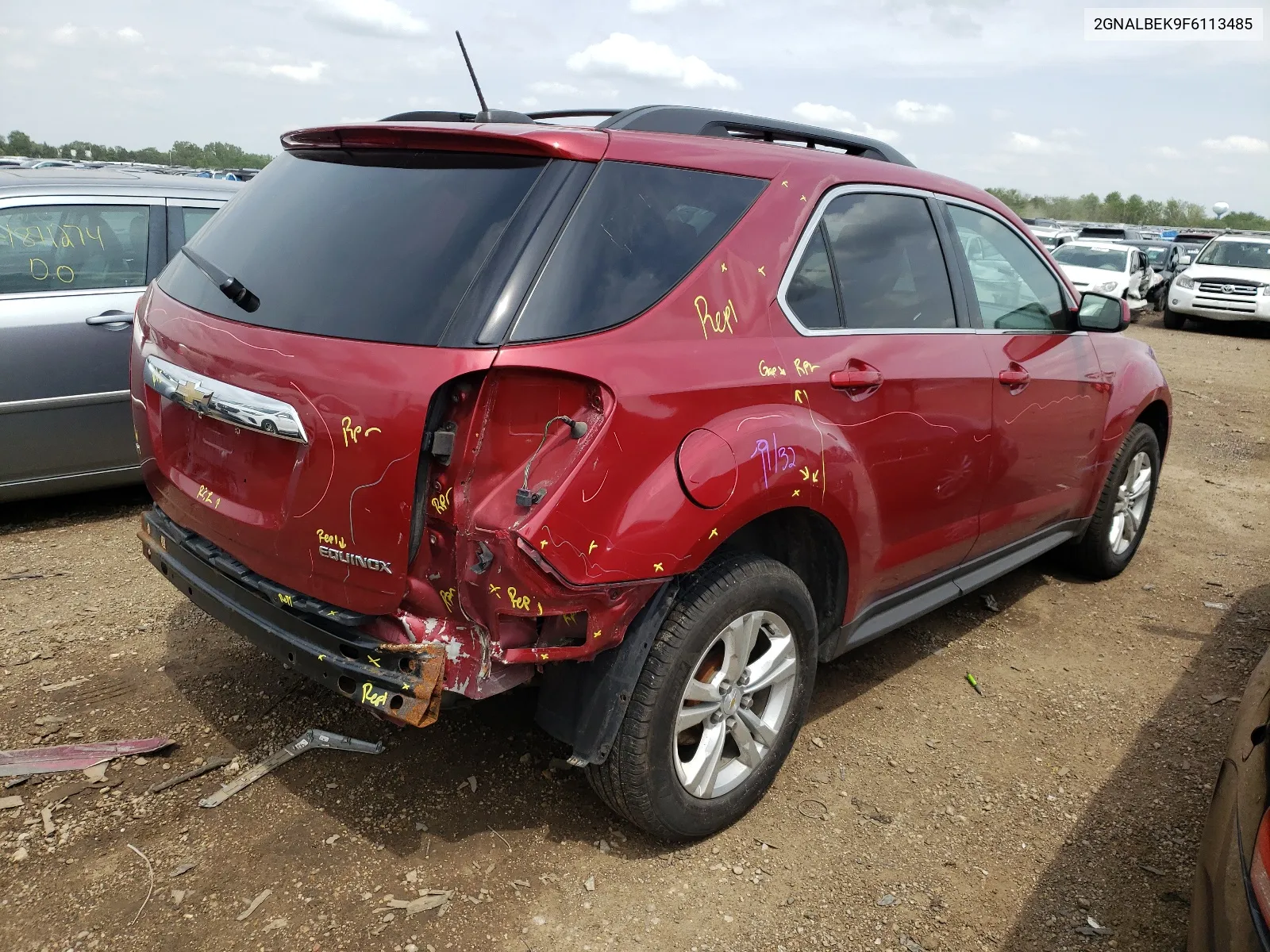 2015 Chevrolet Equinox Lt VIN: 2GNALBEK9F6113485 Lot: 55335034