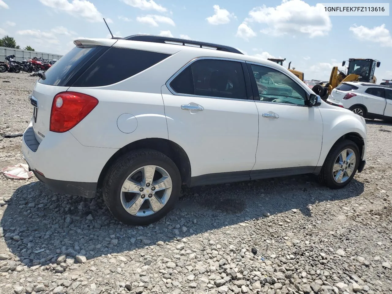 2015 Chevrolet Equinox Lt VIN: 1GNFLFEK7FZ113616 Lot: 62077064