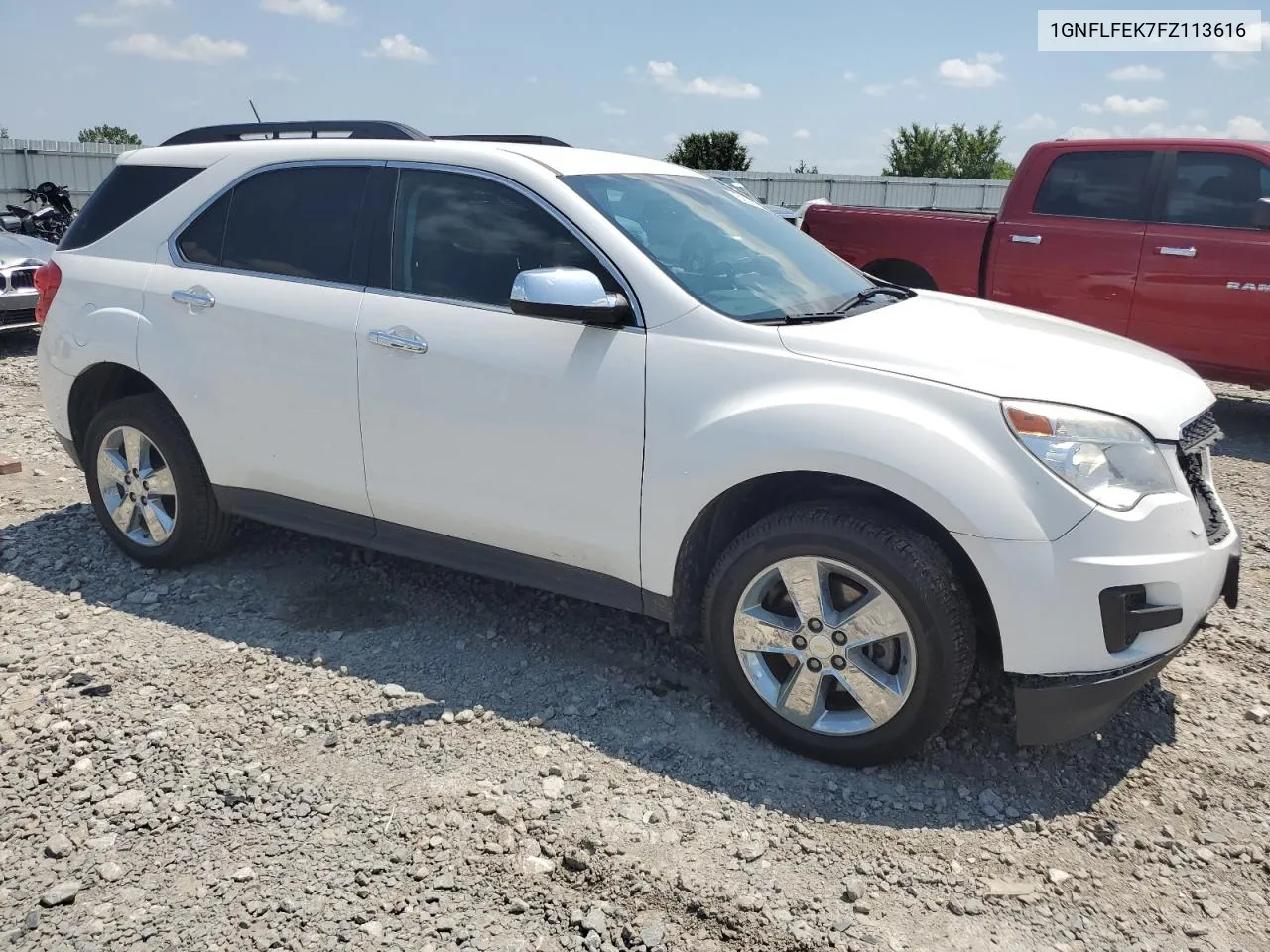 2015 Chevrolet Equinox Lt VIN: 1GNFLFEK7FZ113616 Lot: 62077064