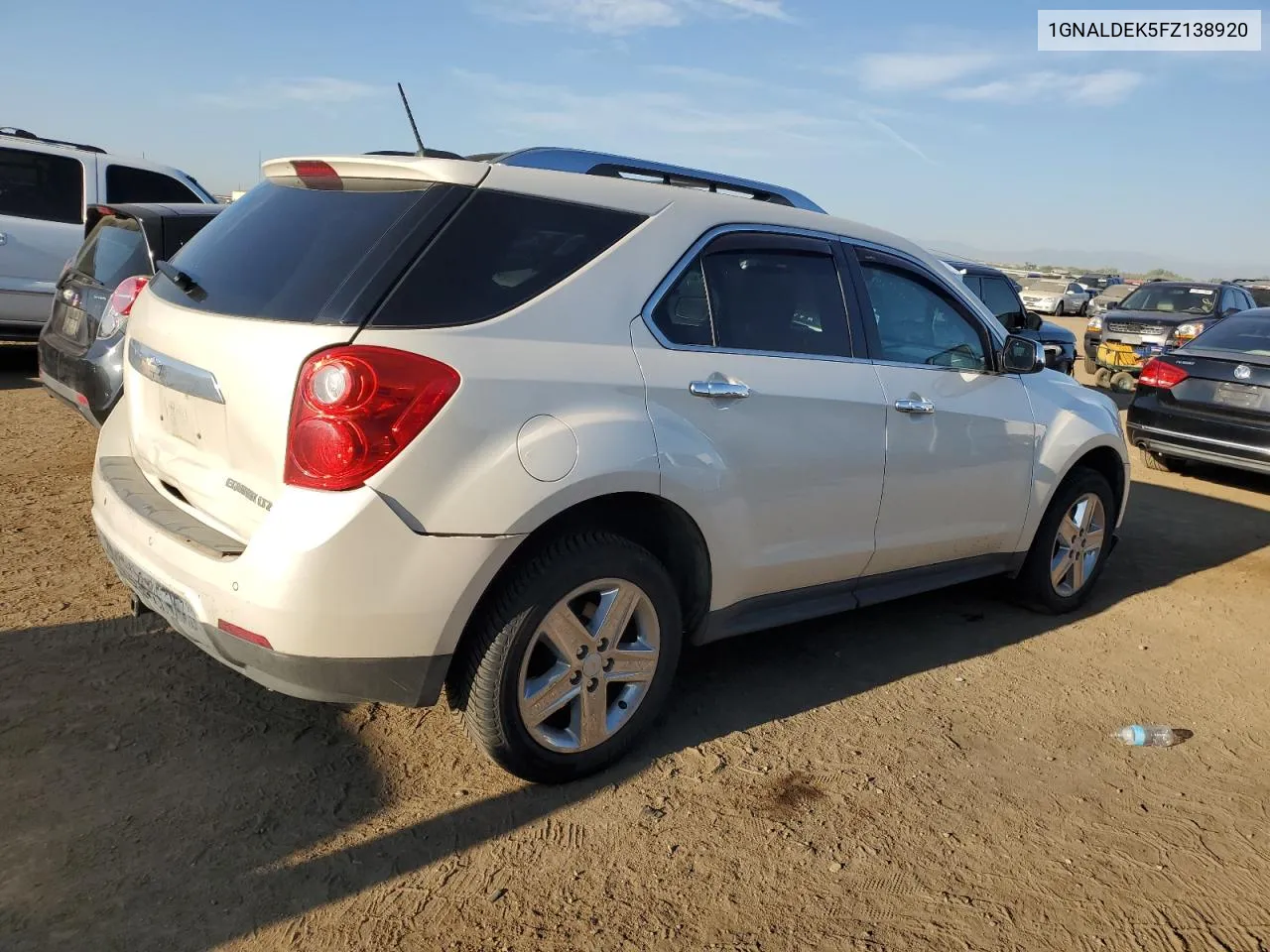 2015 Chevrolet Equinox Ltz VIN: 1GNALDEK5FZ138920 Lot: 70004734