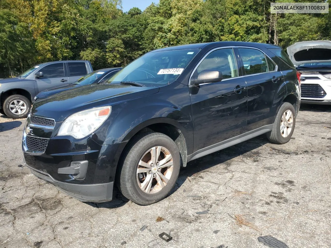 2015 Chevrolet Equinox Ls VIN: 2GNALAEK8F1100833 Lot: 72757134