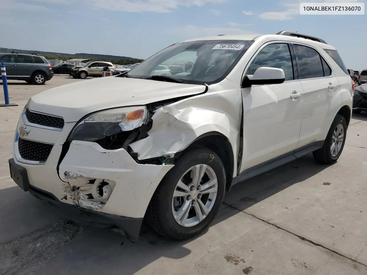 2015 Chevrolet Equinox Lt VIN: 1GNALBEK1FZ136070 Lot: 75670454