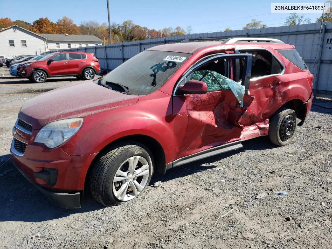 2015 Chevrolet Equinox Lt VIN: 2GNALBEK8F6418931 Lot: 76939924