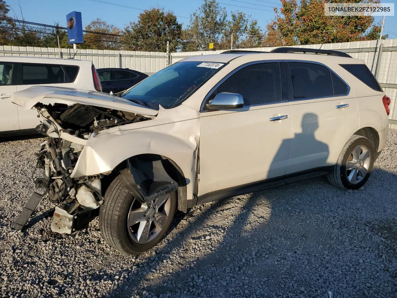 2015 Chevrolet Equinox Lt VIN: 1GNALBEK2FZ122985 Lot: 77152074