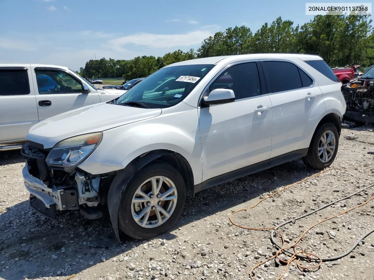 2016 Chevrolet Equinox Lt VIN: 2GNALCEK9G1137368 Lot: 57171454