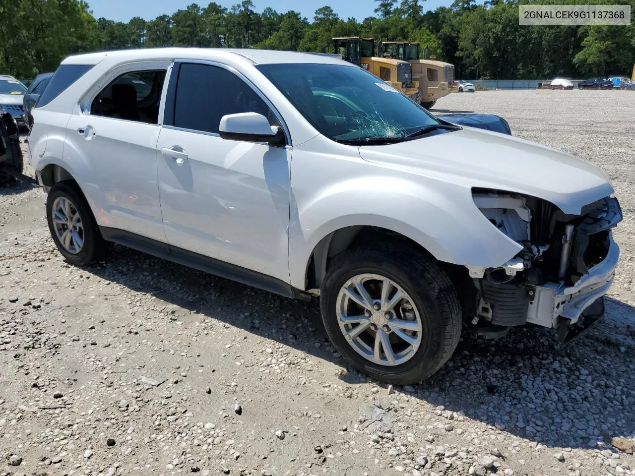 2016 Chevrolet Equinox Lt VIN: 2GNALCEK9G1137368 Lot: 57171454