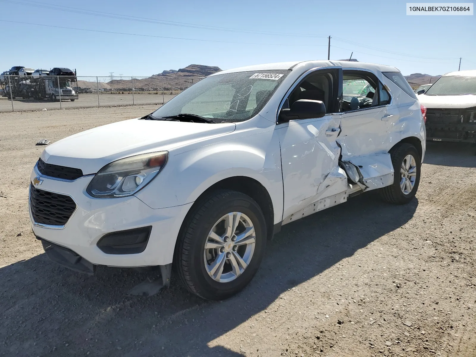 2016 Chevrolet Equinox Ls VIN: 1GNALBEK7GZ106864 Lot: 67156524