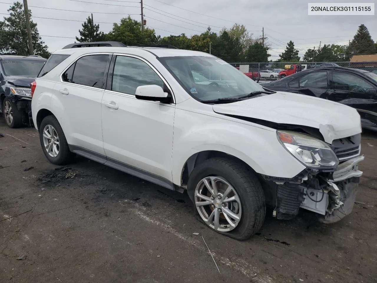 2016 Chevrolet Equinox Lt VIN: 2GNALCEK3G1115155 Lot: 68381574