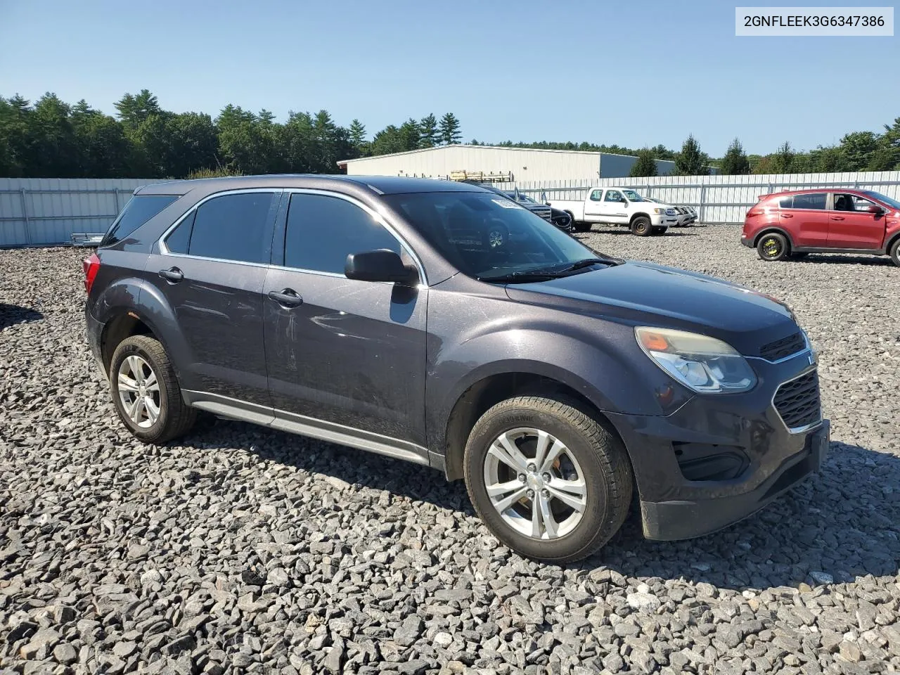 2016 Chevrolet Equinox Ls VIN: 2GNFLEEK3G6347386 Lot: 70197884