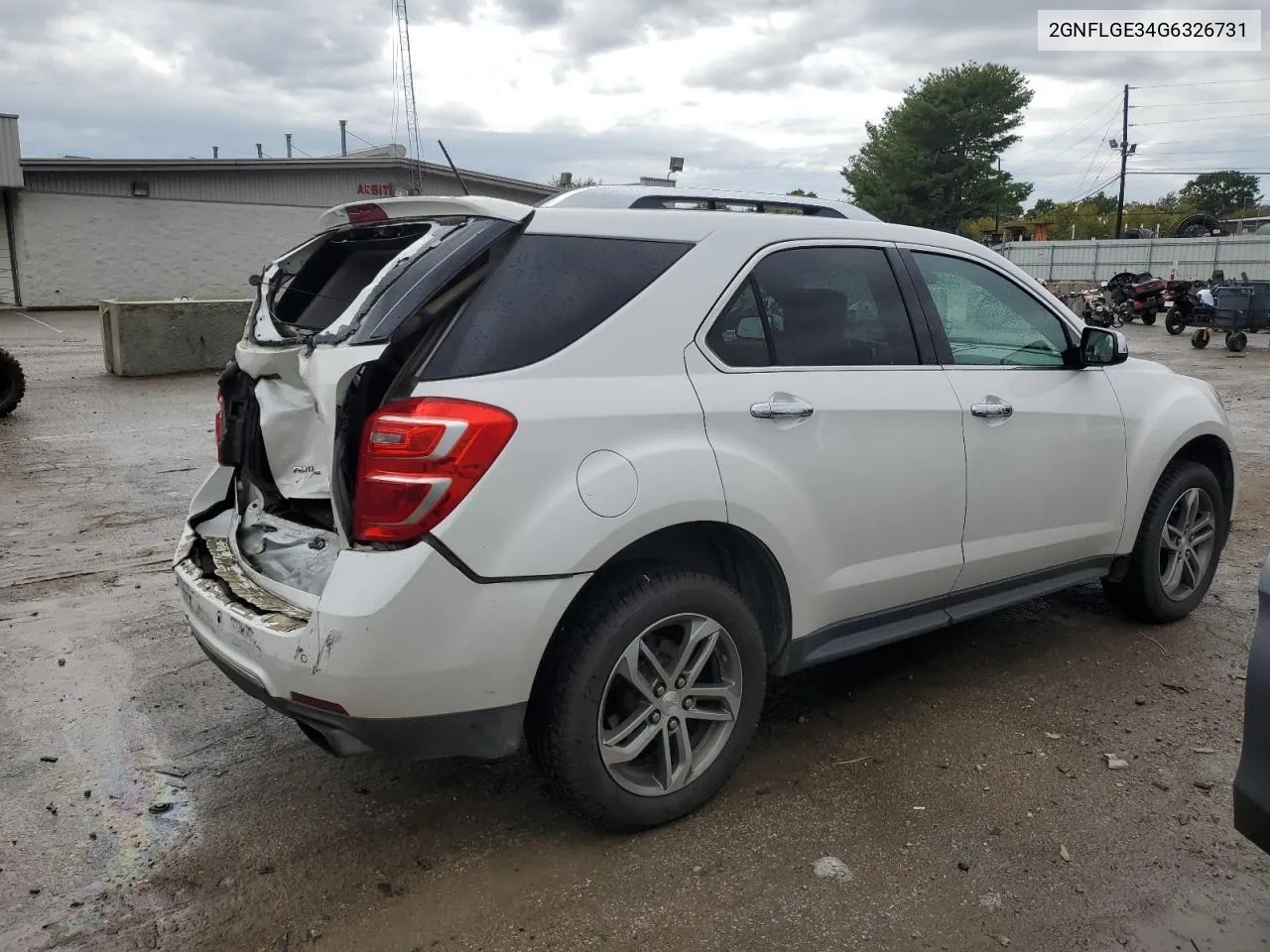 2016 Chevrolet Equinox Ltz VIN: 2GNFLGE34G6326731 Lot: 71544034