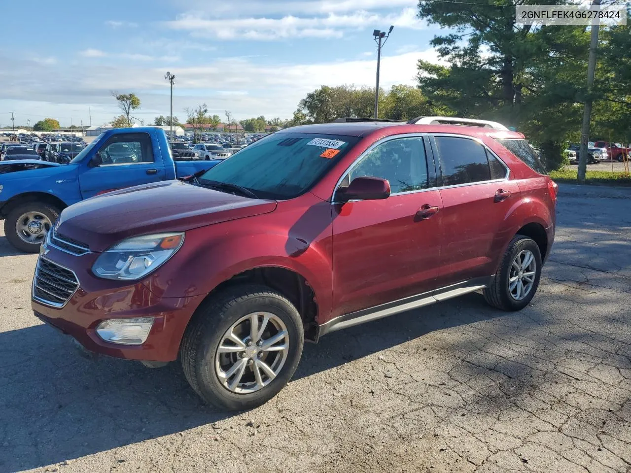 2016 Chevrolet Equinox Lt VIN: 2GNFLFEK4G6278424 Lot: 72131534