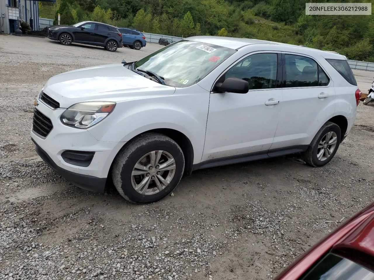 2016 Chevrolet Equinox Ls VIN: 2GNFLEEK3G6212988 Lot: 72918424