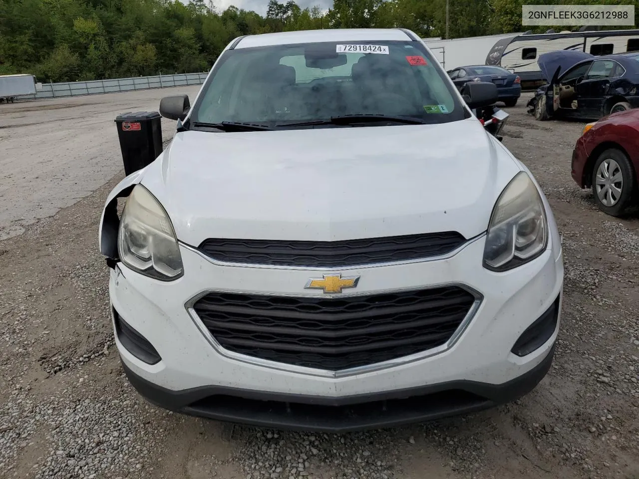 2016 Chevrolet Equinox Ls VIN: 2GNFLEEK3G6212988 Lot: 72918424