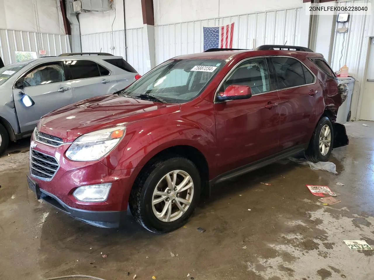 2016 Chevrolet Equinox Lt VIN: 2GNFLFEK0G6228040 Lot: 75887234