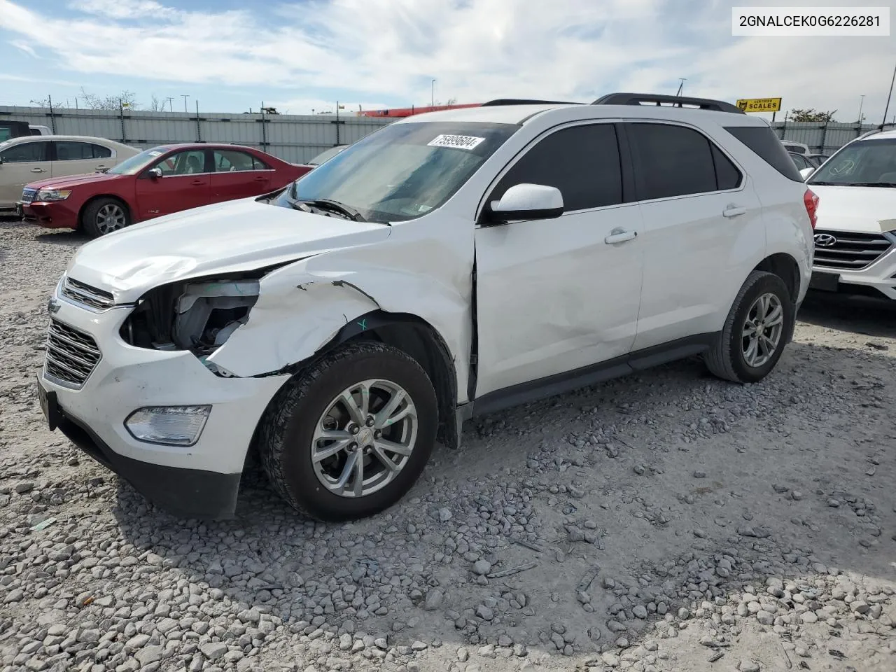 2016 Chevrolet Equinox Lt VIN: 2GNALCEK0G6226281 Lot: 75999604