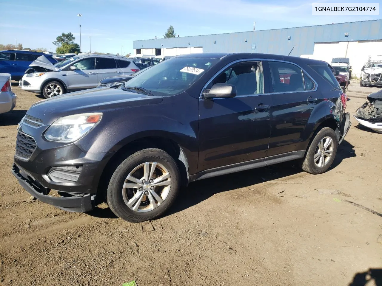 2016 Chevrolet Equinox Ls VIN: 1GNALBEK7GZ104774 Lot: 76459514