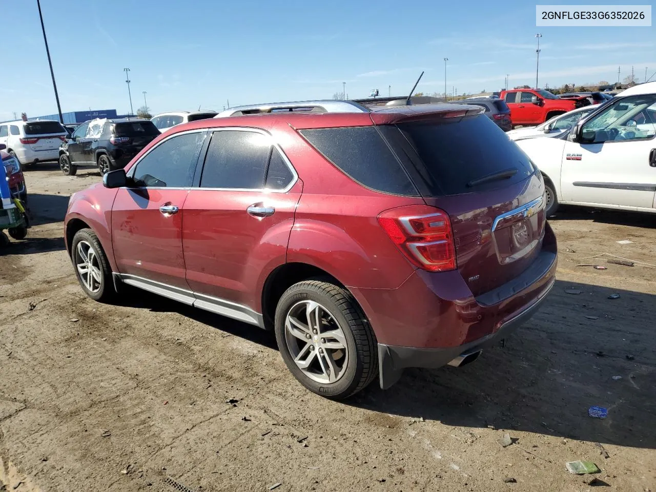 2016 Chevrolet Equinox Ltz VIN: 2GNFLGE33G6352026 Lot: 76514604