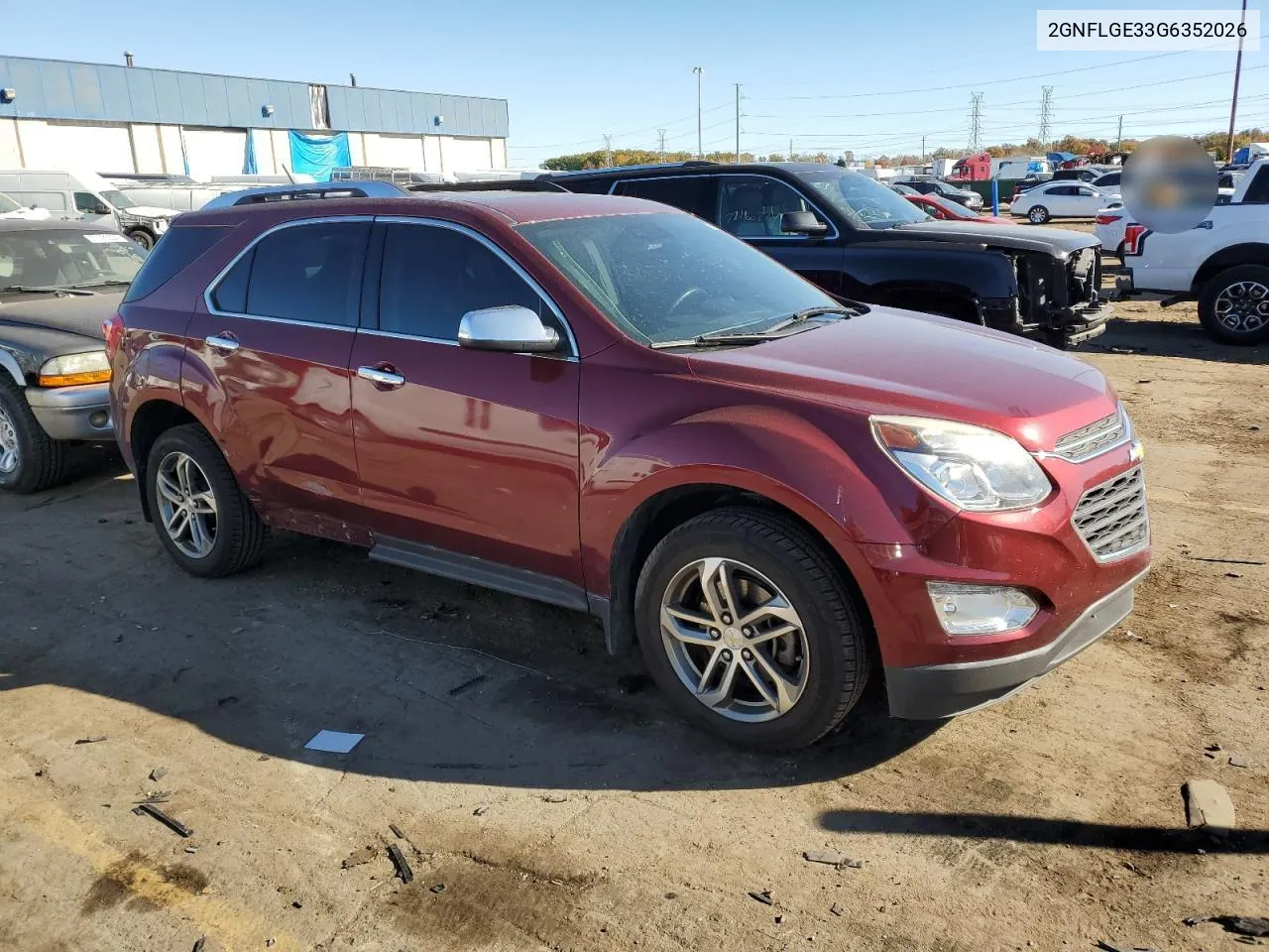 2016 Chevrolet Equinox Ltz VIN: 2GNFLGE33G6352026 Lot: 76514604