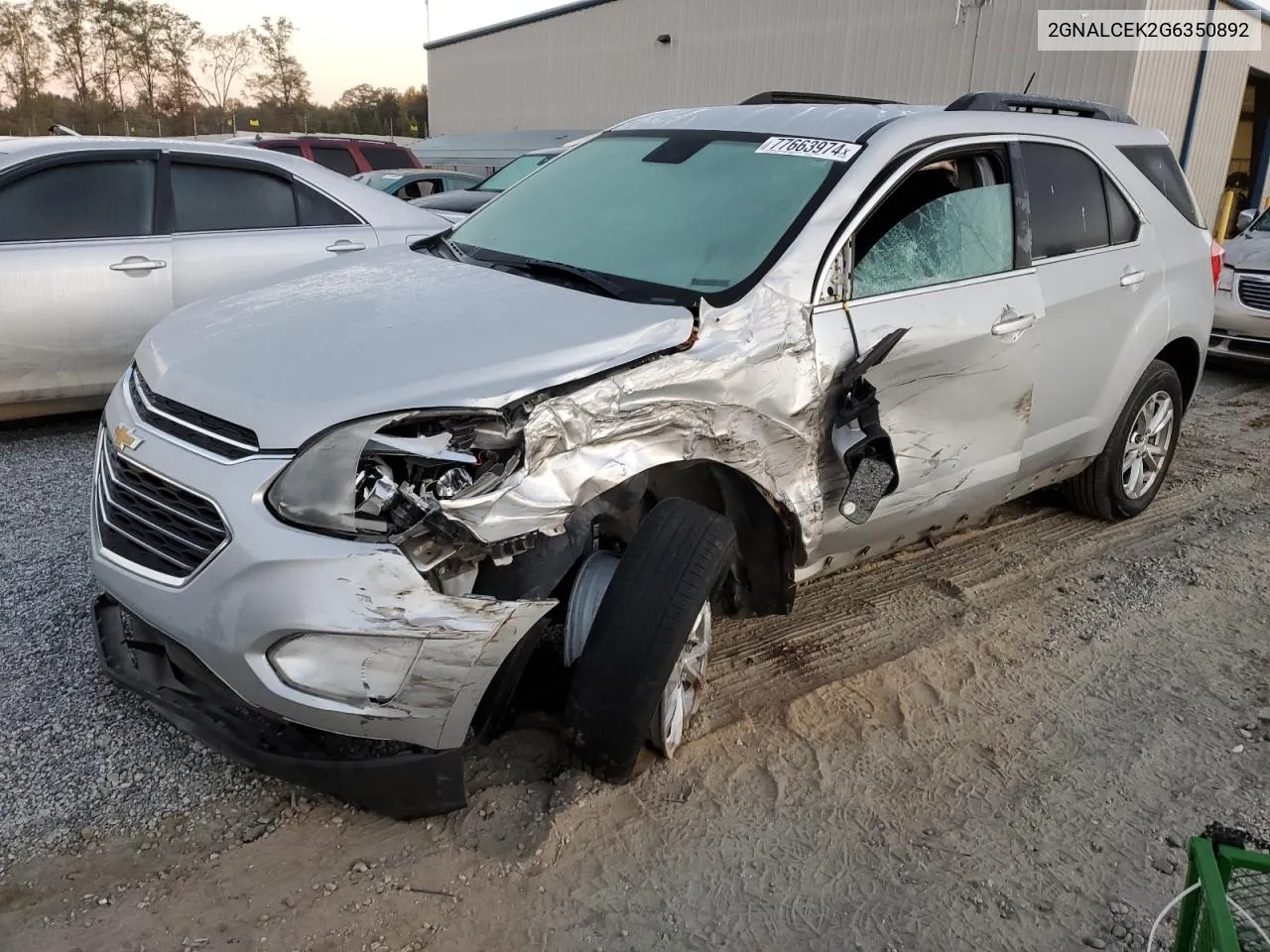 2016 Chevrolet Equinox Lt VIN: 2GNALCEK2G6350892 Lot: 77663974