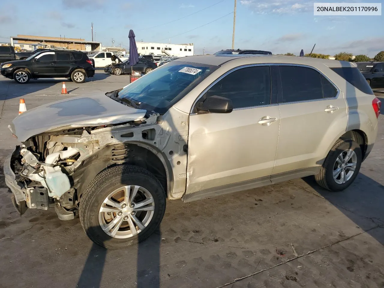 2016 Chevrolet Equinox Ls VIN: 2GNALBEK2G1170996 Lot: 77885374